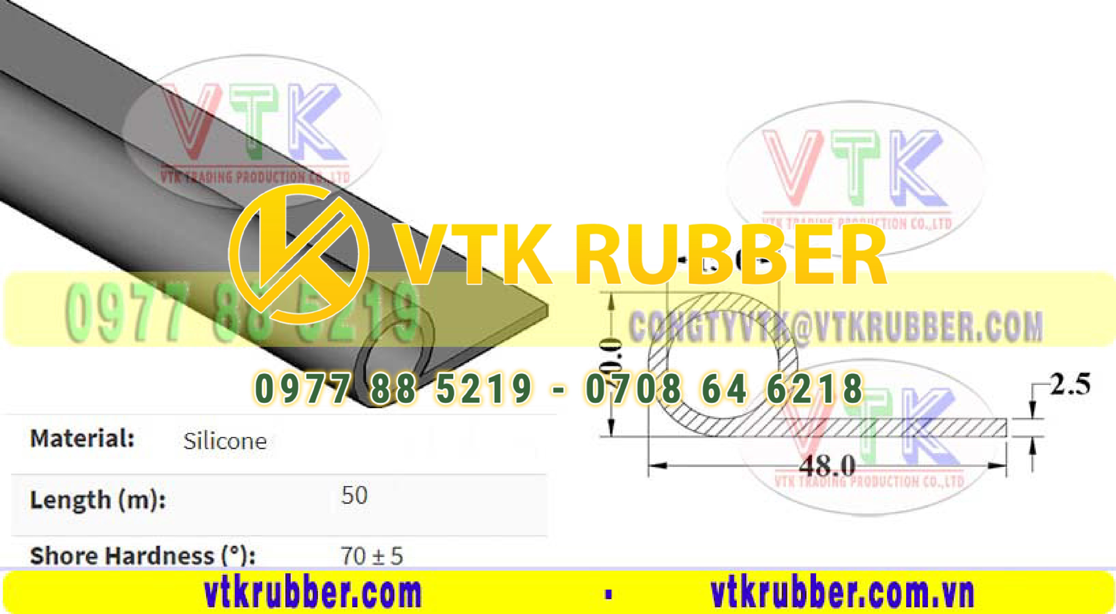 Nhà máy gioăng silicon chữ P màu đỏ, trắng ở Bình Thuận