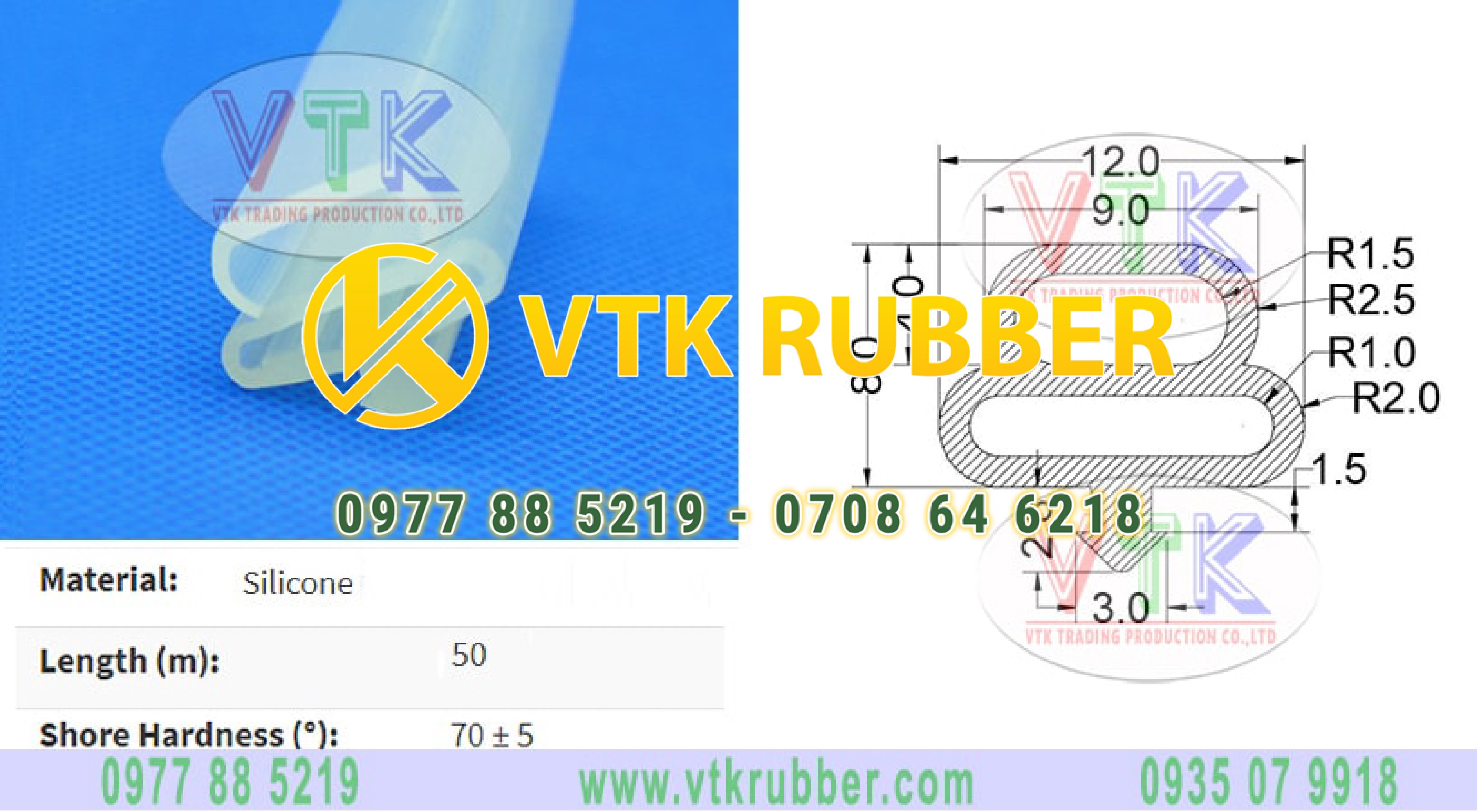 Gioăng silicone thực phẩm chịu nhiệt chữ T