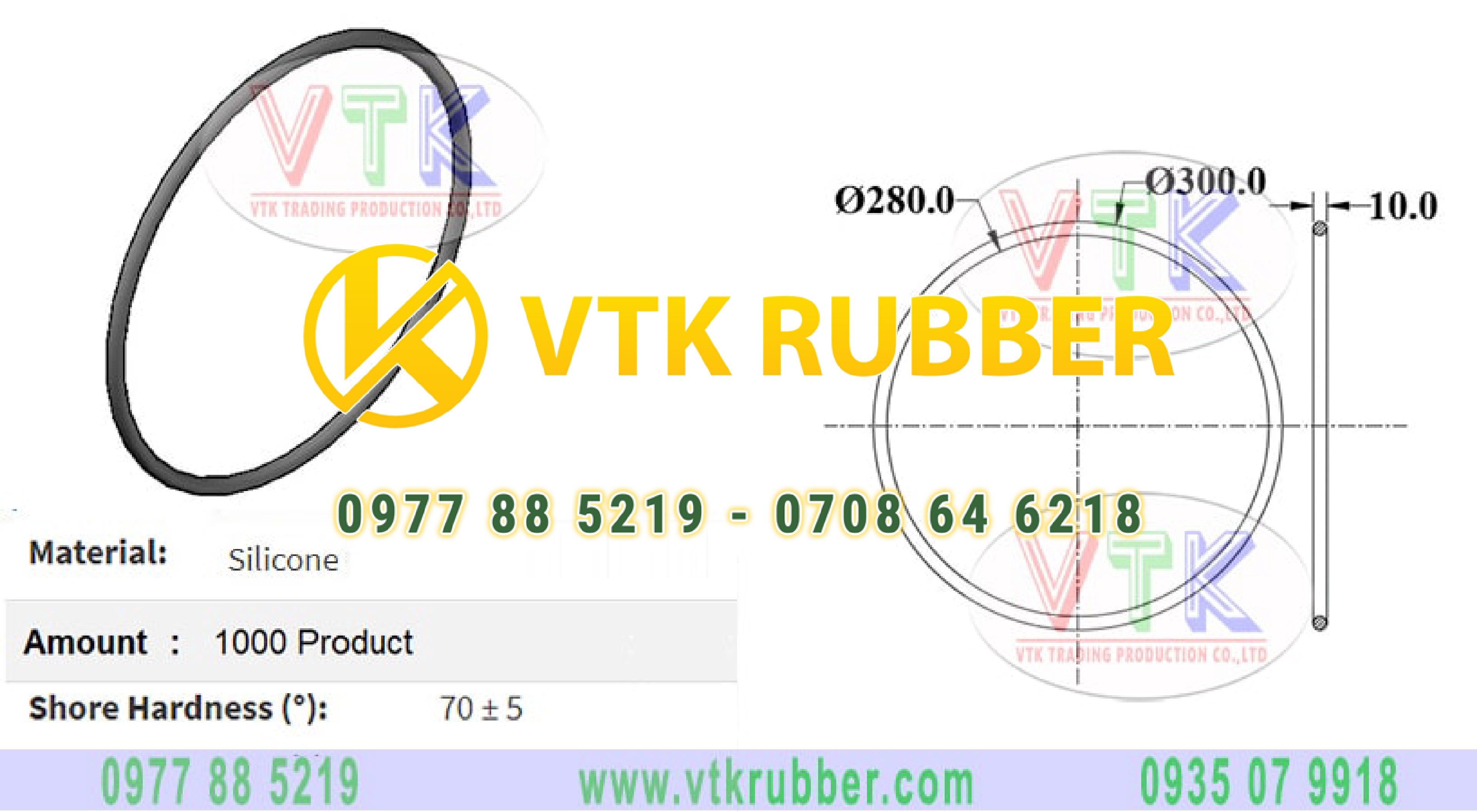 Vòng đệm oring silicon màu xanh