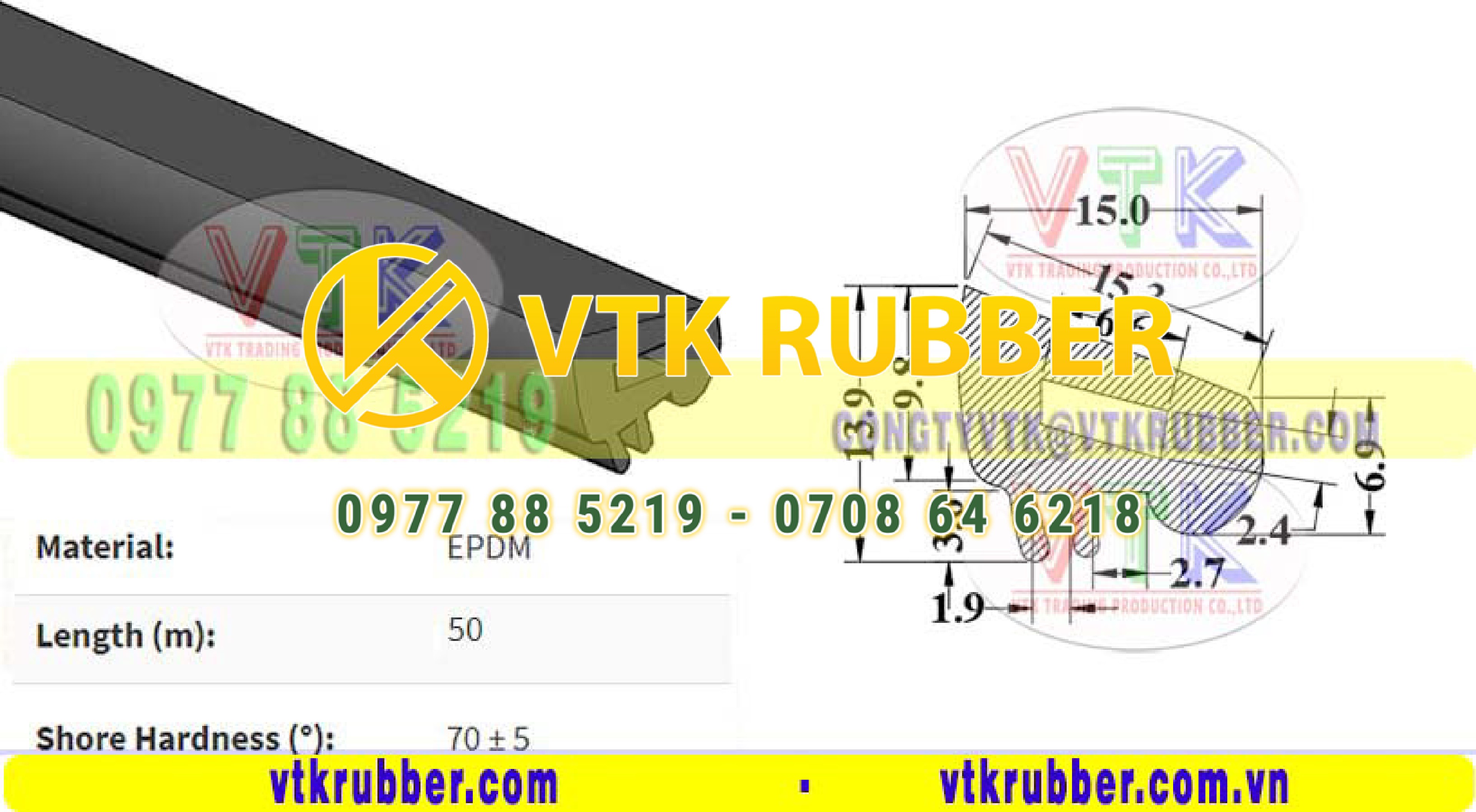 Gioăng cao su chịu nhiệt, chịu dầu chữ D ở Cà Mau