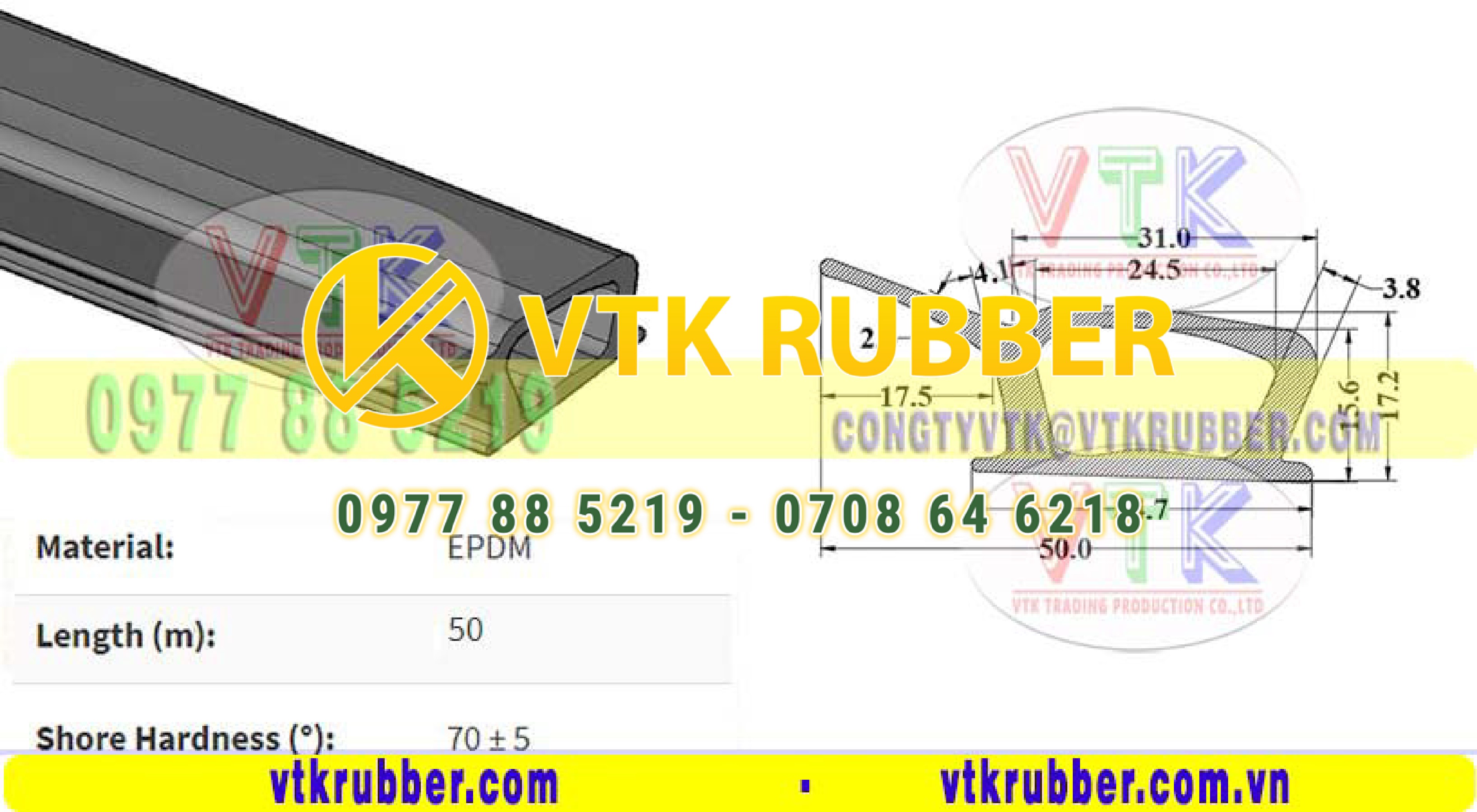 Gioăng cao su trắng chống cháy khe rỗng ở Cà Mau