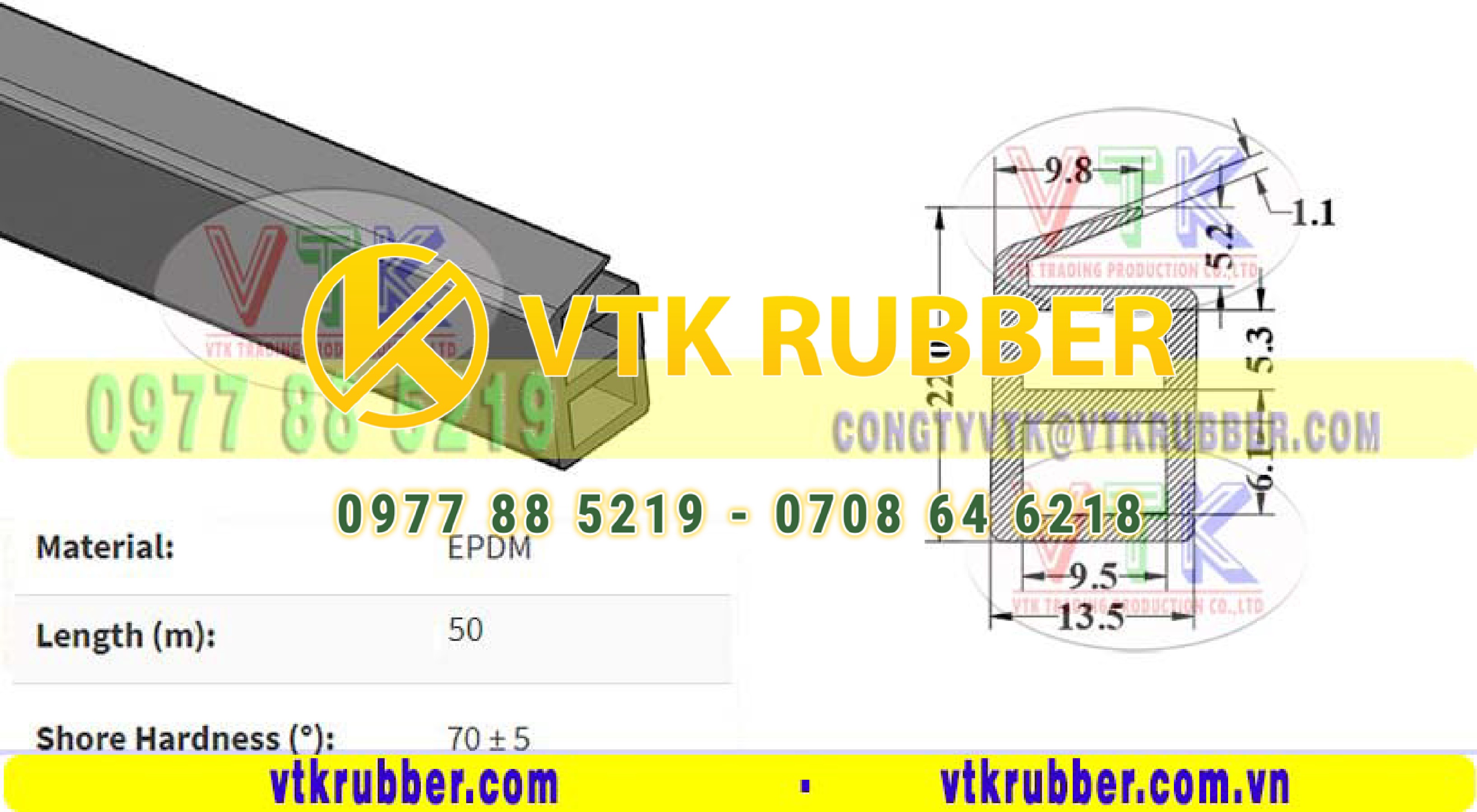 Gioăng ống cao su xốp vuông cơ khí ở Cà Mau