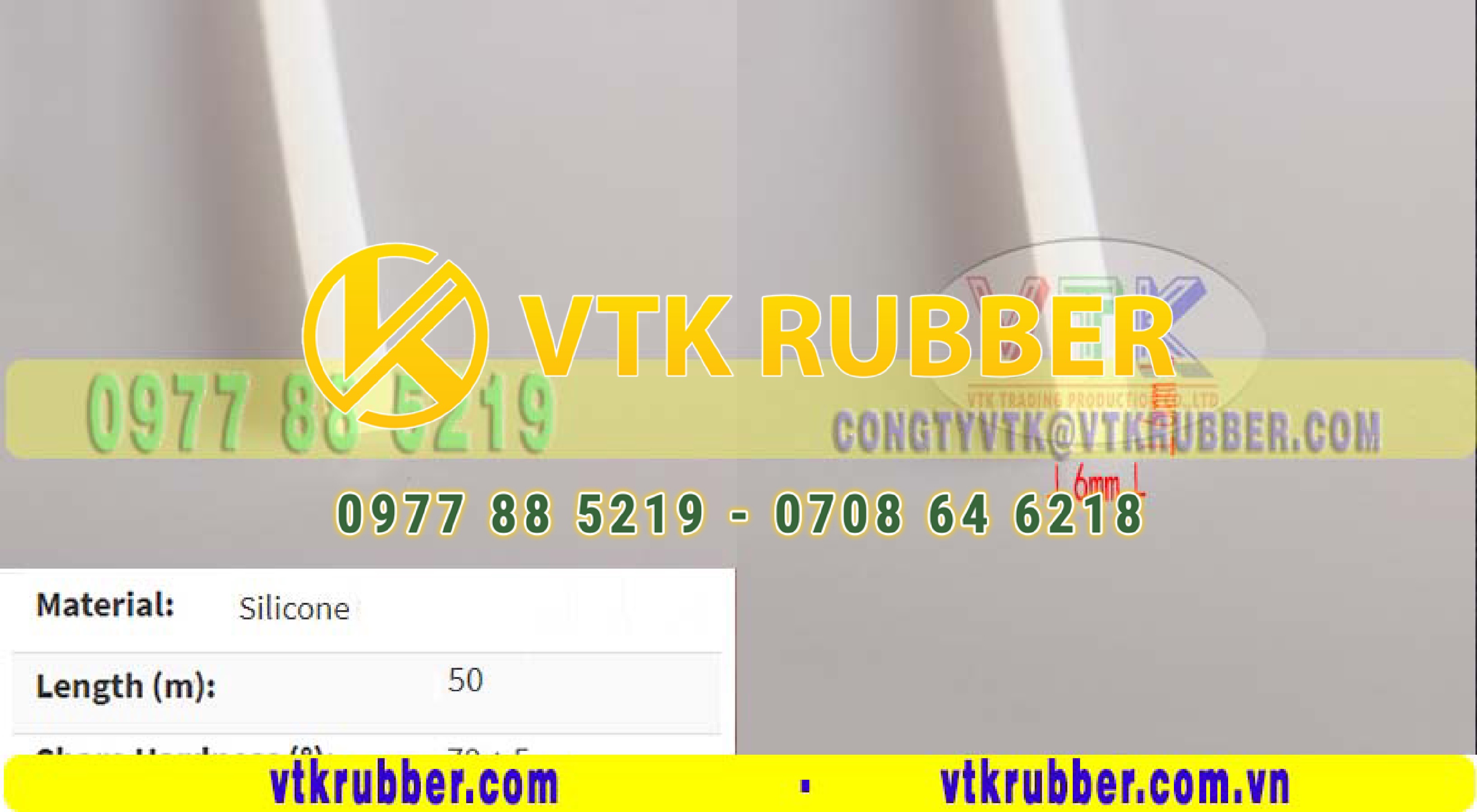 Ron silicone hình vuông 16mm x16mm