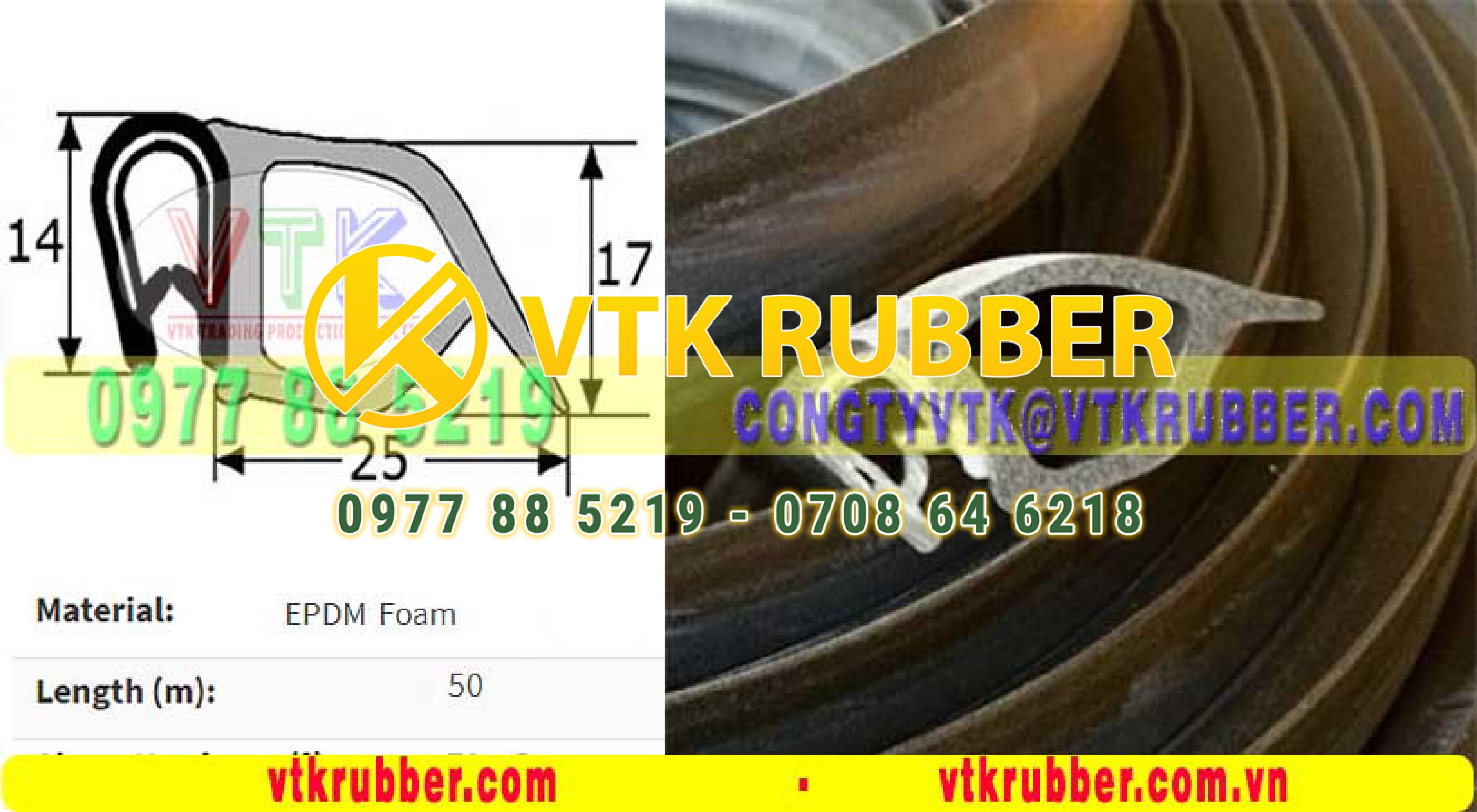 Ron cao su xốp bọc kẽm - 10028