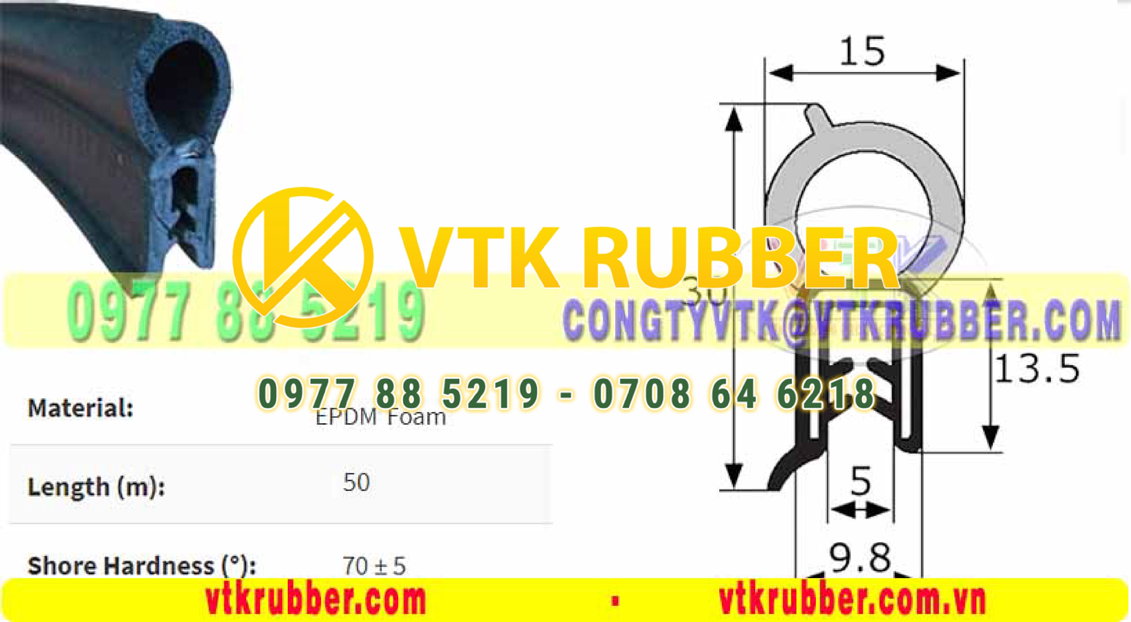 Ron cao su xốp bọc kẽm - 10031