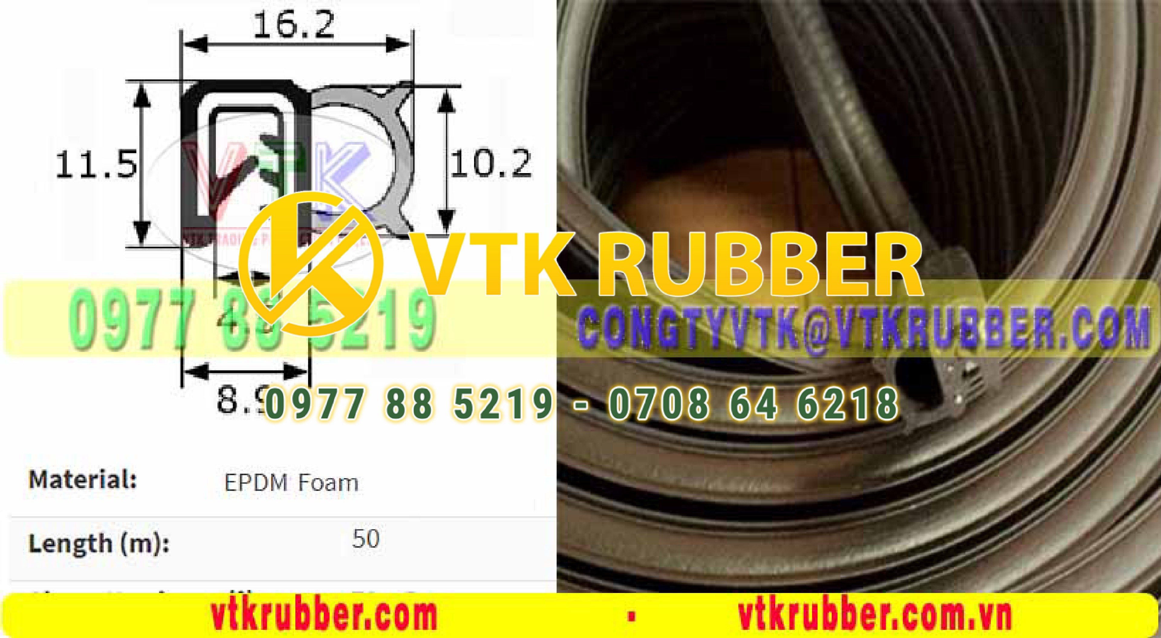 Ron cao su xốp bọc kẽm - 10041