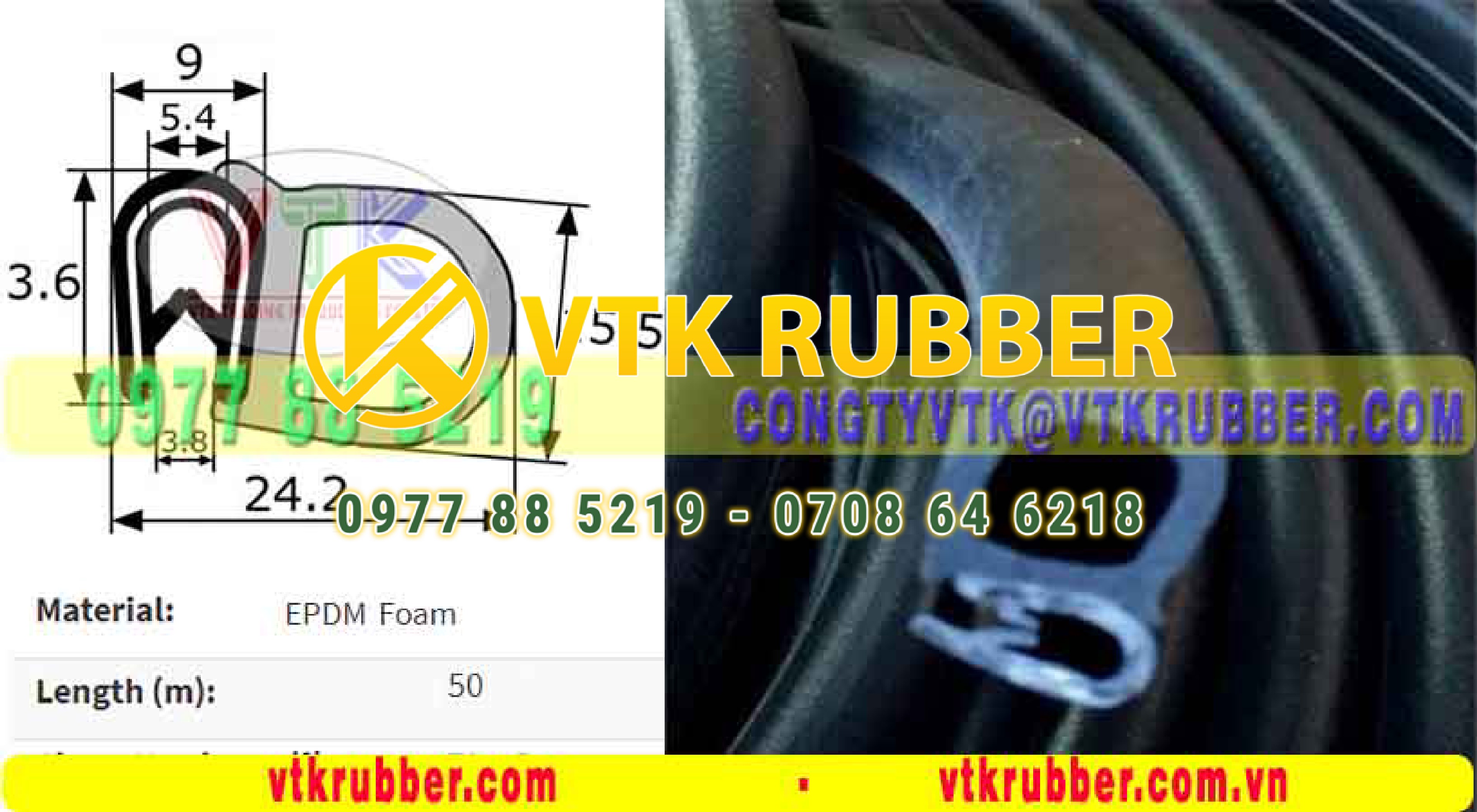 Ron cao su xốp bọc kẽm - 10044