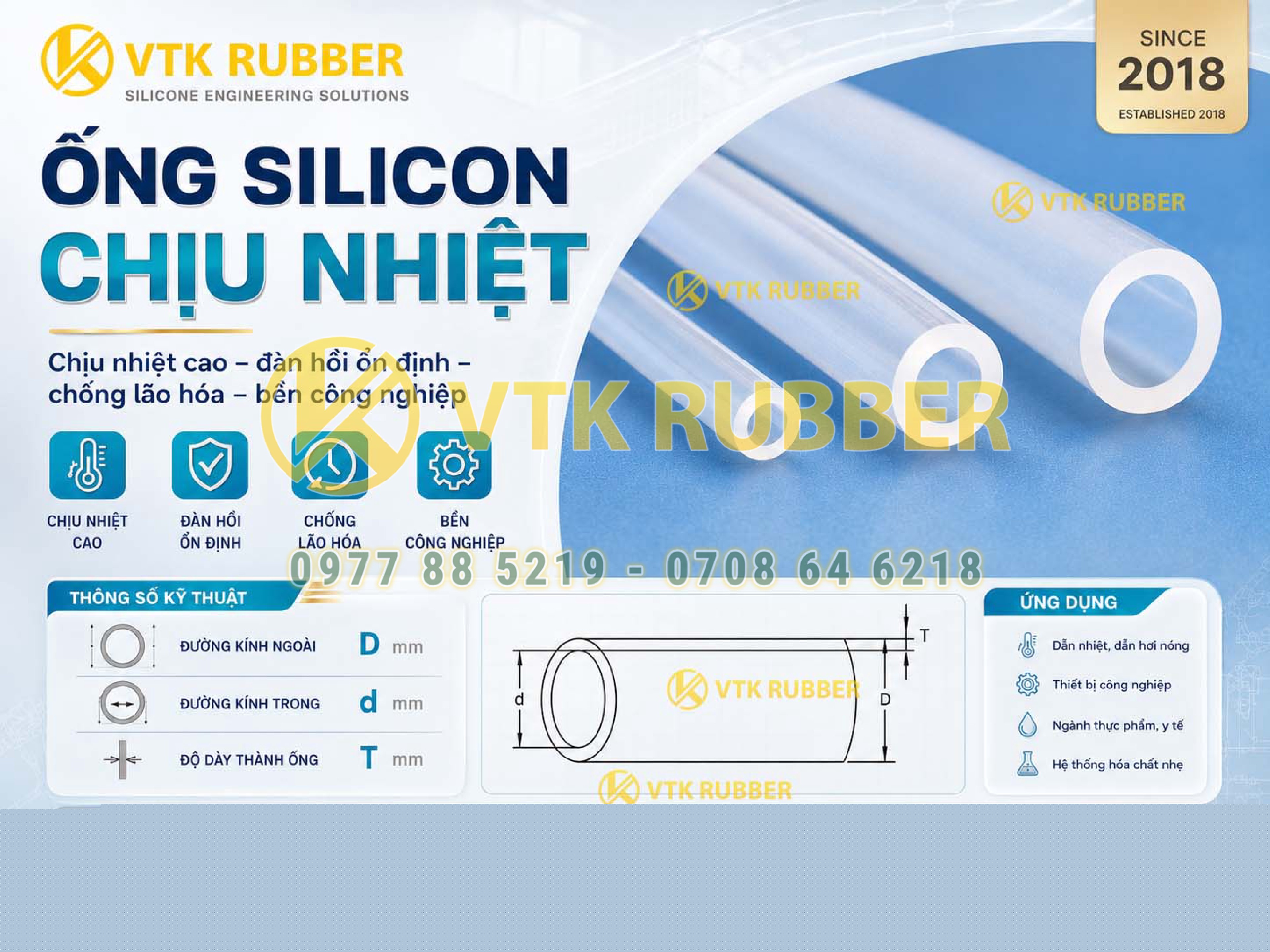 Ống silicon chịu nhiệt tại Điện Biên mềm dẻo bền nhiệt