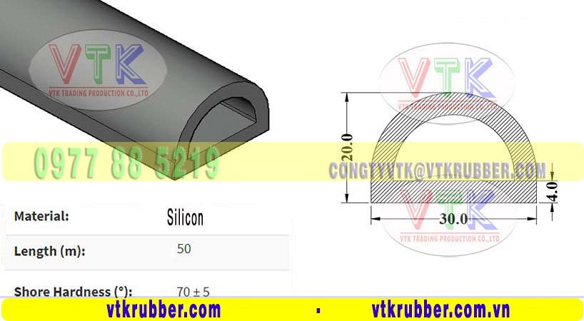 Gia công gioăng silicon chịu nhiệt chữ D Sơn La