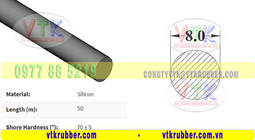 Dây gioăng silicon tiết diện tròn màu đỏ ở Quảng Ngãi