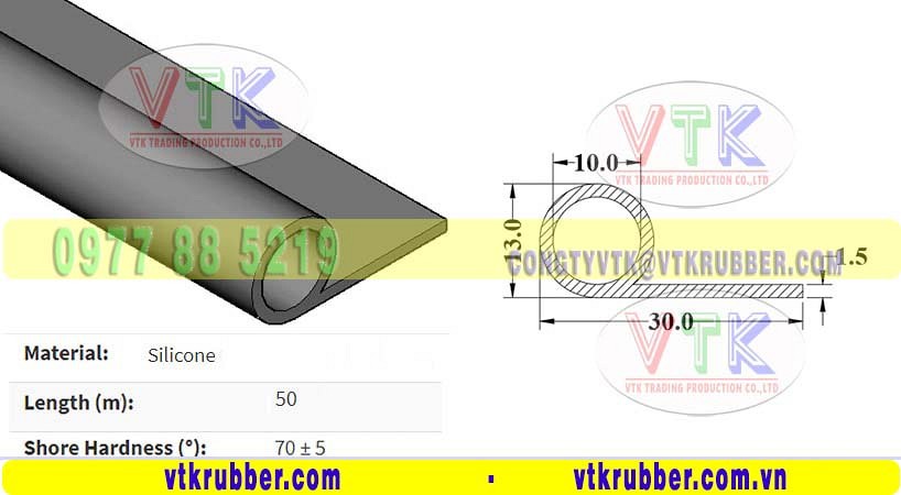 Công ty bán gioăng silicon chịu nhiệt chữ P Long An