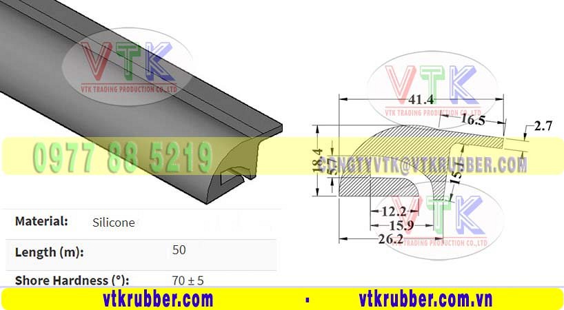 Xưởng sản xuất gioăng silicon chữ U, chữ V chèn cửa kính Long An