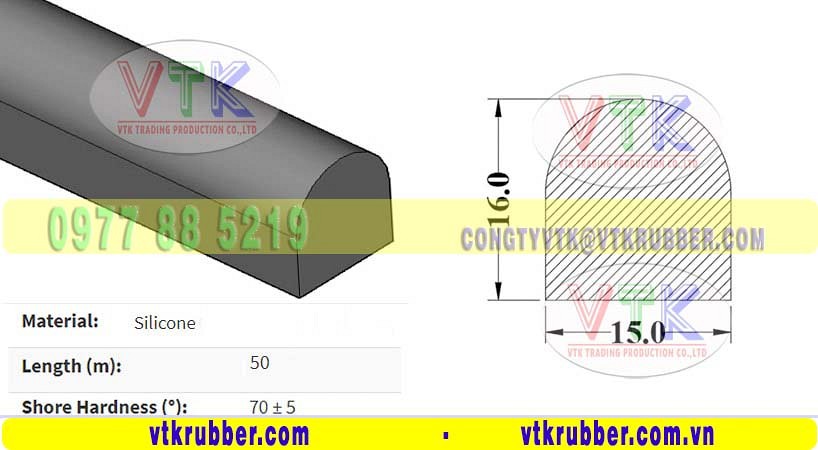 Cơ sở gioăng silicon màu trắng, màu đỏ chữ D ở Bến Tre