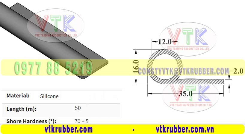 Nơi sản xuất gioăng silicon trắng, đỏ chữ P ở Trà Vinh
