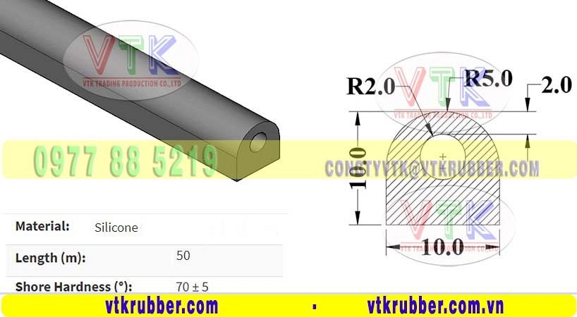 Báo giá ron silicon màu trắng chữ D ở Kiên Giang