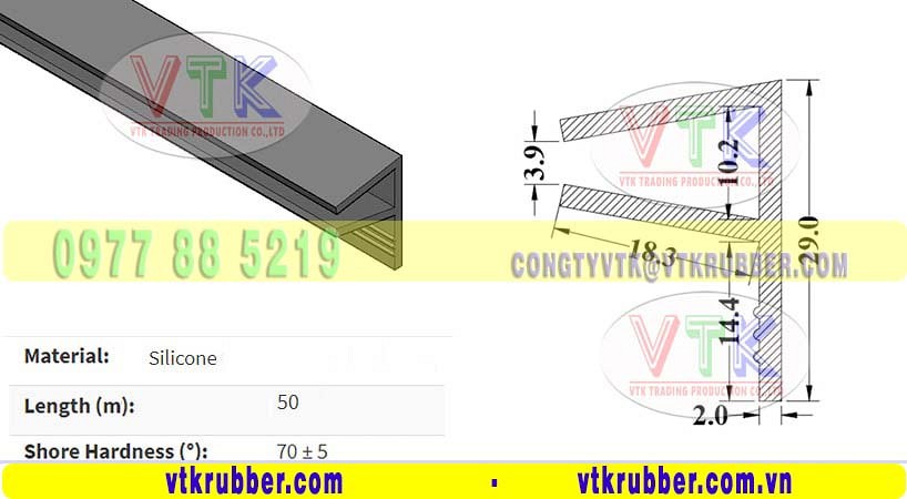 Nhà máy gia công ron silicone chữ U, V ở Kiên Giang