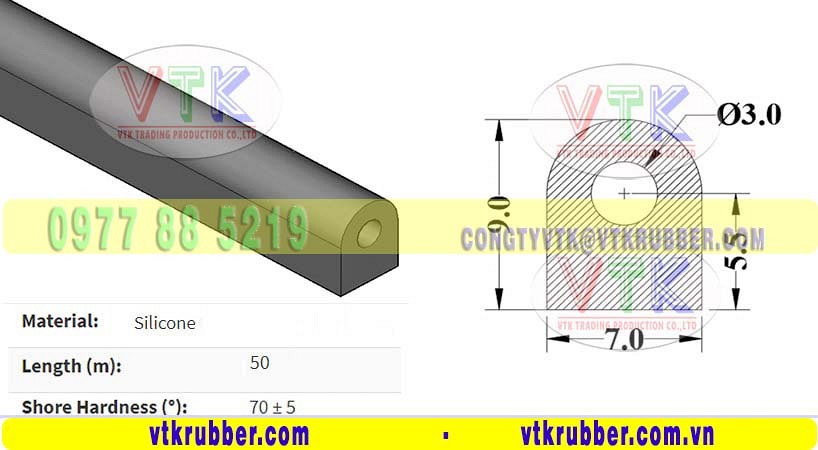 Nơi sản xuất gioăng silicone đỏ, trắng chữ D ở tỉnh Cà Mau