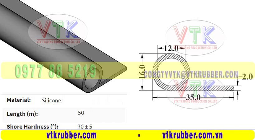 Xưởng cung cấp gioăng cao su EDPM chữ P, củ tỏi P12, P16, P20, P25, P45, P50 ở tỉnh Cà Mau