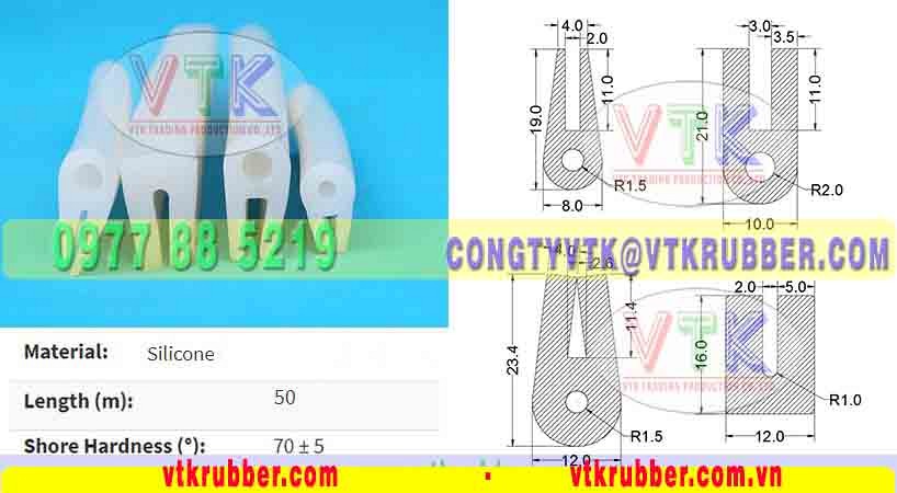 Gioăng RON silicon chịu nhiệt chữ A, chữ U, chữ V