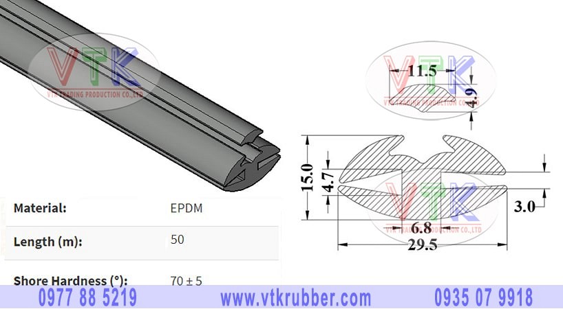 Địa chỉ bán gioăng cao su thường nẹp cửa chữ H ở Khánh Hoà