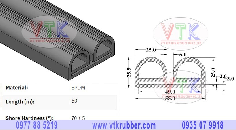 Nơi bán gioăng cao su xốp EPDM kín cửa kho đông lạnh ở Bình Thuận