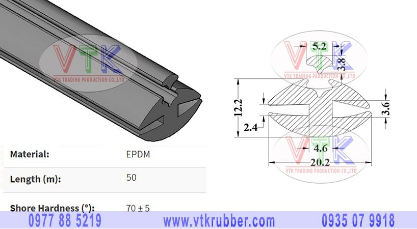 Gioăng tim cao su EPDM màu đen cho cửa kính ở Đắk Lắk 