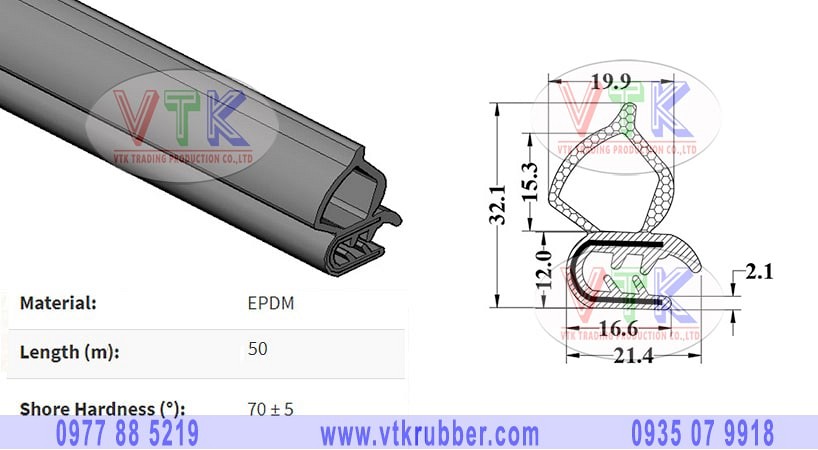 Gioăng cao su xốp đen nẹp kín tủ điện ở Đắk Nông
