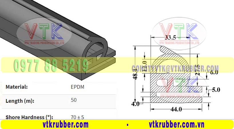 Gioăng cao su NBR chịu dầu chữ D ở Long An