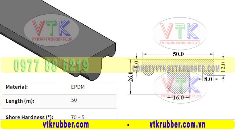 Gioăng cao su NBR, EPDM dạng chữ P chịu lực ở Long An