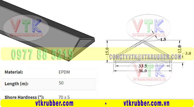 Đệm cao su EPDM tam giác rỗng chống va chạm ở Bến Tre