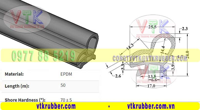 Đệm cao su xốp đàn hồi, chịu nhiệt giảm chấm chữ D ở Sóc Trăng