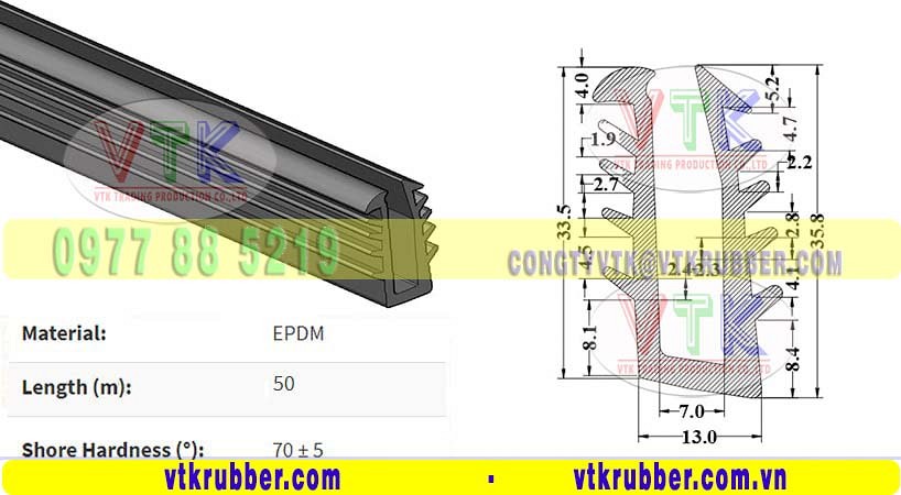 Đệm cao su EPDM cửa kho động lạnh ở Cần Thơ