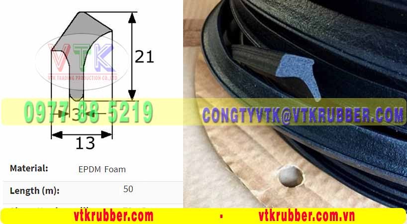 Ron cao su xốp chữ T dày 3mm