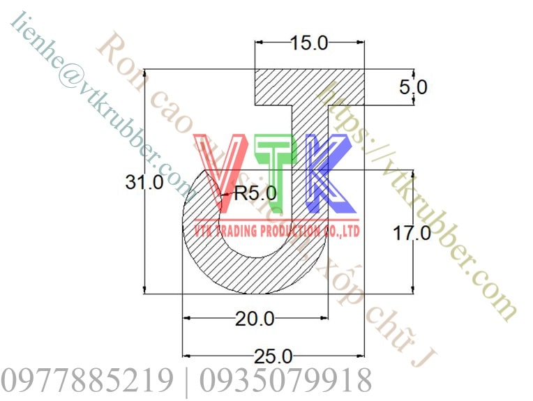 ban ve ky thuat ron nep cao su silicon xop chu J 5 min